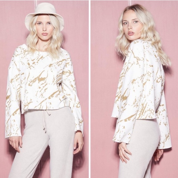 WILDFOX Gold Marble Flora Sweatshirt - Picture 1 of 6